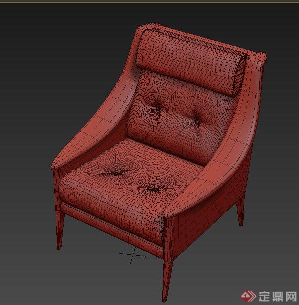 一个牛奶斑纹椅子设计3DMAX模型(2)
