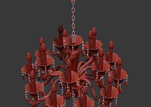 一盏室内二层水晶吊灯设计3DMAX模型