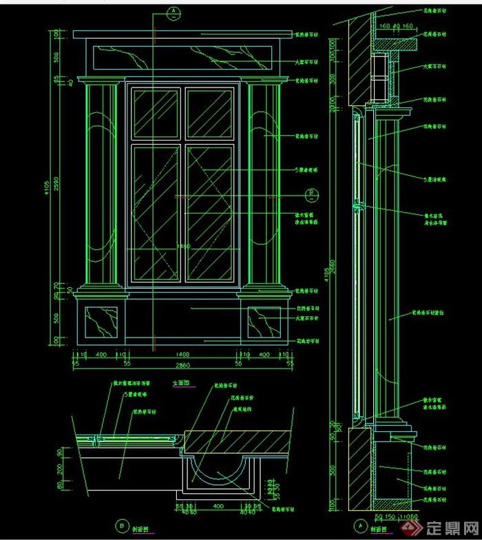 现代风格窗台设计CAD施工图(1)