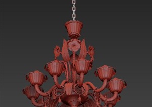 室内装饰花朵状吊灯3dmax模型