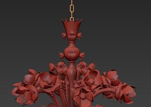 室内装饰花朵吊灯3dmax精致模型