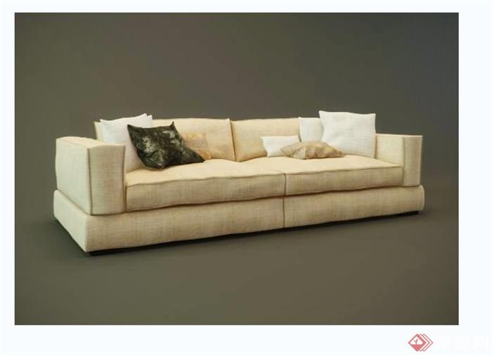 现代简约沙发设计3DMAX模型(1)