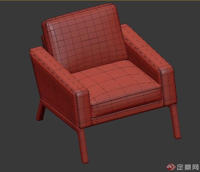 一个单座沙发设计3DMAX模型(1)