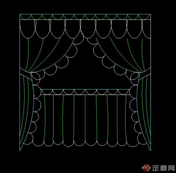 一扇折帘设计CAD立面图(1)