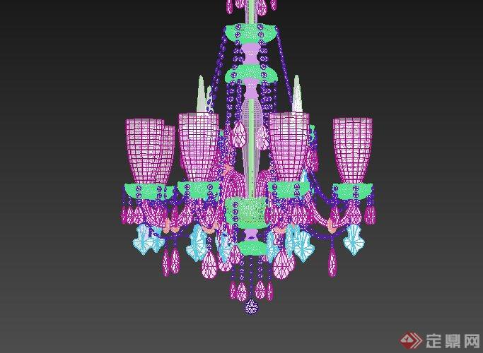 现代某水晶灯具设计3DMAX 模型(1)