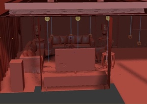 某现代客厅家具布置设计3DMAX模型