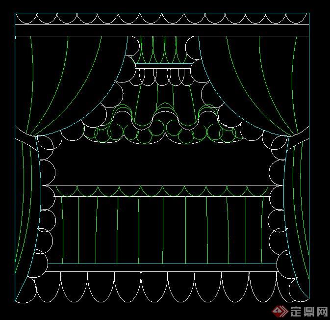 某扇窗帘设计立面图1(1)