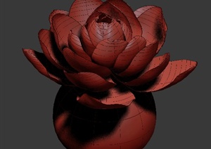 一个莲花瓶摆件设计3DMAX模型