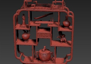 古典中式博古架3dmax模型