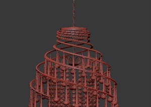 现代螺旋状水晶吊灯3dmax模型