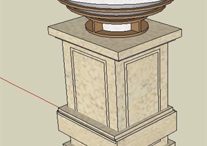 一个新古典花钵柱设计SU(草图大师)模型
