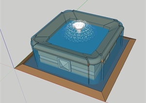 一个涌泉池设计SU(草图大师)模型