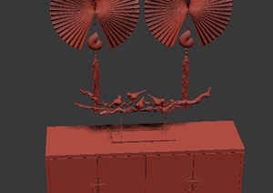 中式风格置物柜家具3dmax模型