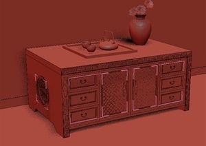 一个中式柜子设计3DMAX模型