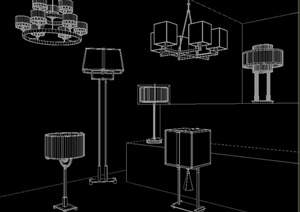 多个新古典室内灯具设计3DMAX模型