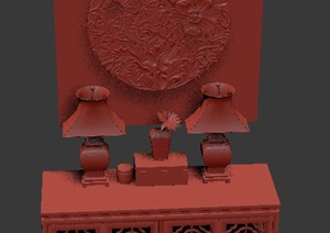 中式风格装饰柜家具3dmax模型