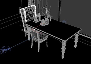 一套休闲餐桌椅设计3DMAX模型