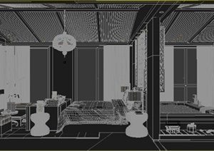 现代风格卧室及浴室室内设计3DMAX模型