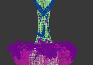 蝴蝶花瓶3DMAX单体模型
