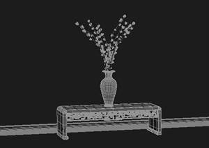 某中式 花瓶插花设计3DMAX模型