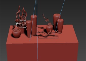 某新中式花瓶器皿摆件设计3DMAX模型