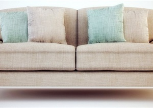 某美式浅色双人座沙发设计3DMAX模型