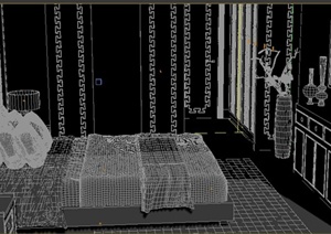 某中式卧室空间室内设计3DMAX模型