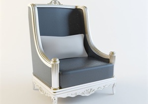 欧式风格单人沙发椅3dmax模型