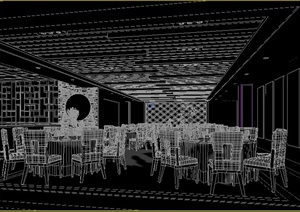 室内装饰中式风格餐厅3DMAX模型