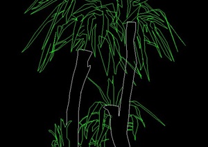 一棵盆栽植物设计CAD立面图