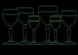 几个酒杯设计CAD立面图