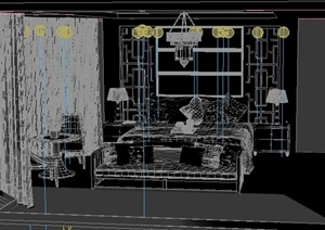 住宅中式卧室空间室内设计3DMAX模型