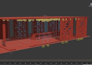 某中式展示空间装饰设计3DMAX模型