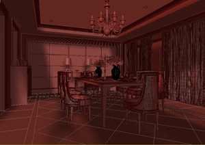 某住宅餐厅空间装饰设计3DMAX模型