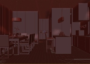 住宅厨房餐厅装饰设计3DMAX模型