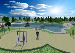 城市公园设计SU(草图大师)模型