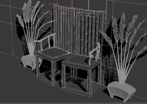 某中式实木装饰椅设计3DMAX模型