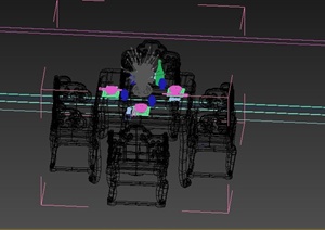 某古典中式餐桌椅设计3DMAX模型