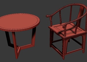 中式桌椅组合设计3DMAX模型