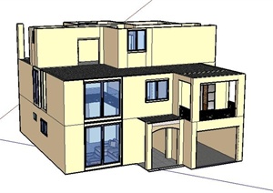 三层住宅别墅建筑设计SU(草图大师)模型