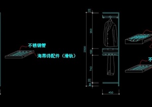 4款不同高度衣柜设计剖面图