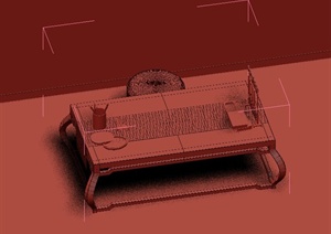 某古中式书桌设计3DMAX模型