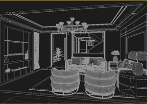 某复式客厅餐厅室内装饰3DMAX模型