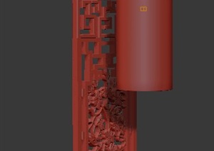 一个中式雕花壁灯设计3DMAX模型
