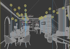 某咖啡厅装修设计3DMAX模型