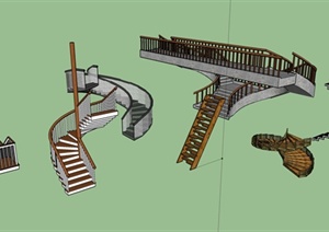 多个室内楼梯设计SU(草图大师)模型