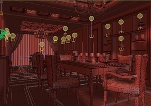 客餐厅室内装饰设计3DMAX模型