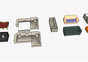 客厅室内沙发设计SU(草图大师)模型