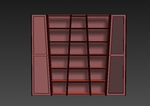 某现代多层书柜设计3DMAX模型