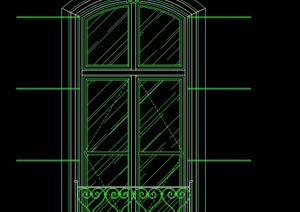 某扇西式窗子设计CAD立面图